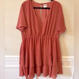 Arula Terracotta V-Neck Dress